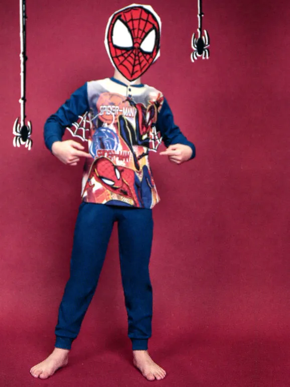 MARVEL SPIDERMAN PIJAMA LARGO PARA NIñO EN ALGODóN INTERLOCK