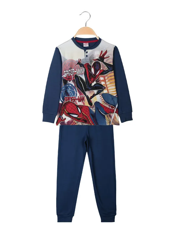 MARVEL SPIDERMAN PIJAMA LARGO PARA NIñO EN ALGODóN INTERLOCK