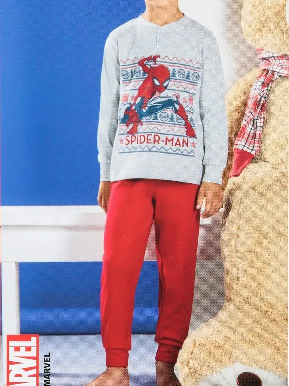 MARVEL SPIDERMAN PIJAMA NAVIDEñO DE ALGODóN CALENTITO PARA NIñO