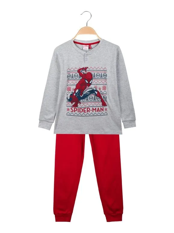 MARVEL SPIDERMAN PIJAMA NAVIDEñO DE ALGODóN CALENTITO PARA NIñO