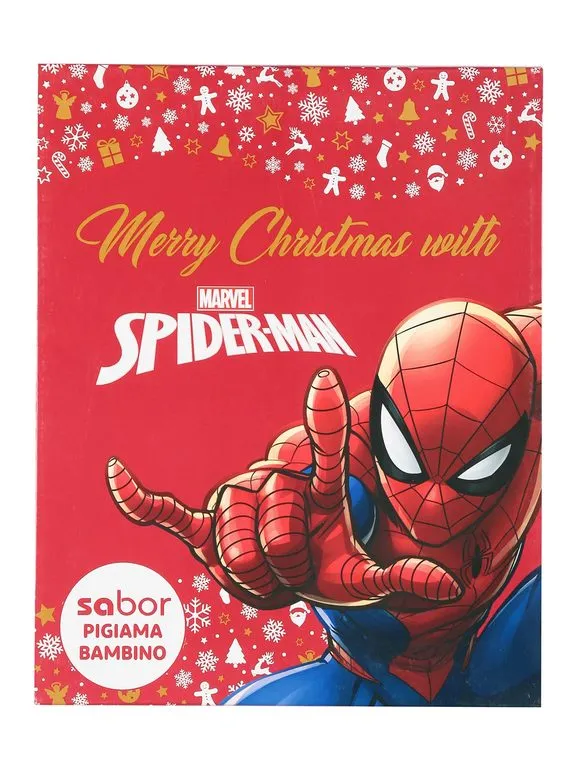 MARVEL SPIDERMAN PIJAMA NAVIDEñO DE ALGODóN CALENTITO PARA NIñO