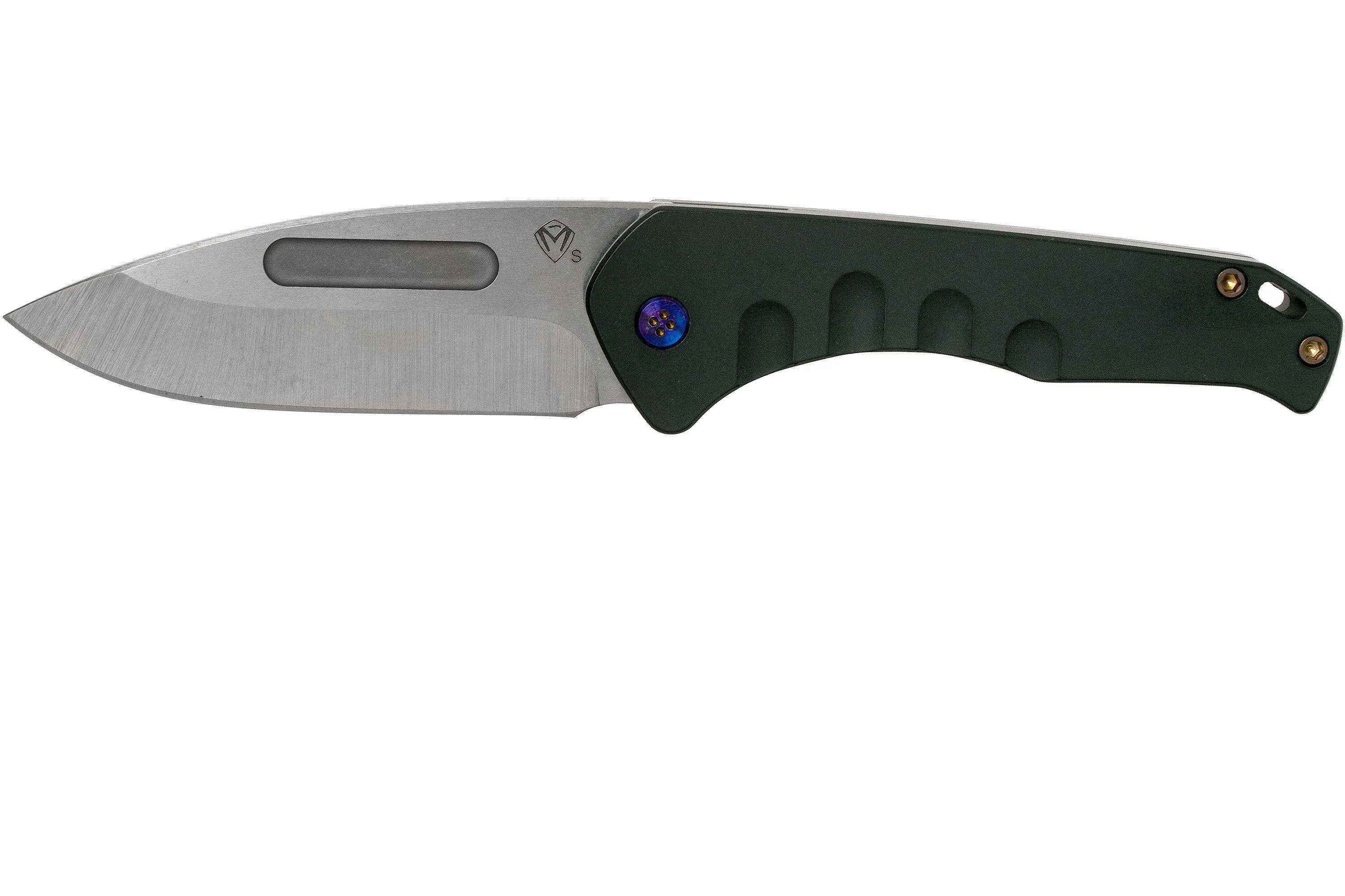 Medford Swift Framelock, S35VN Tumbled Drop Point, Alu Espresso Handles, Flamed HW navaja
