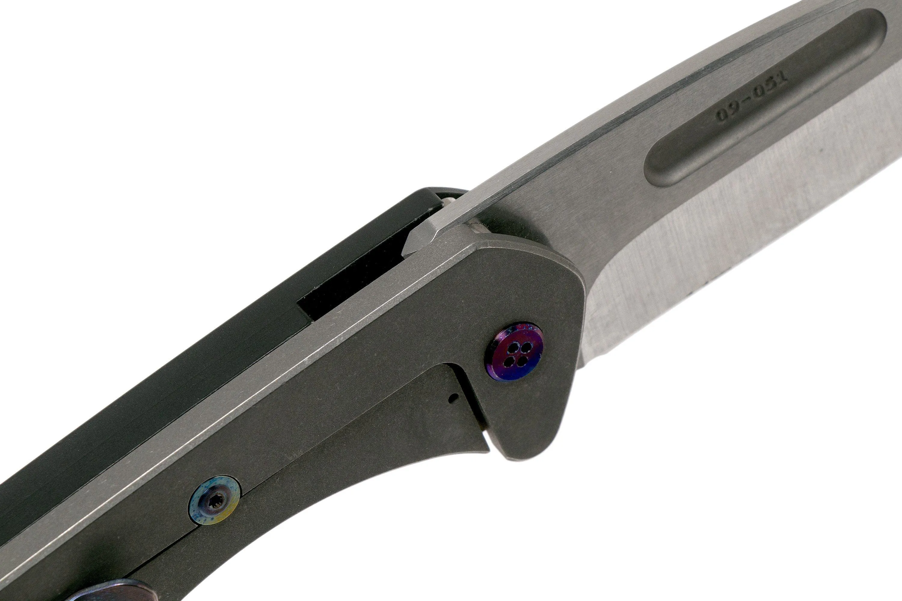 Medford Swift Framelock, S35VN Tumbled Drop Point, Alu Espresso Handles, Flamed HW navaja