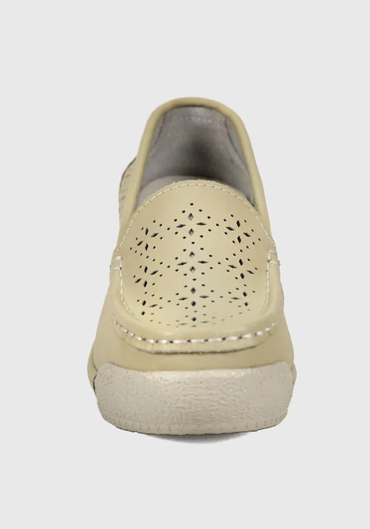 Mocasín Cuero Sayen Beige