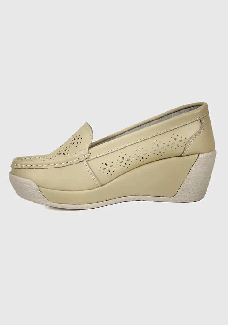 Mocasín Cuero Sayen Beige