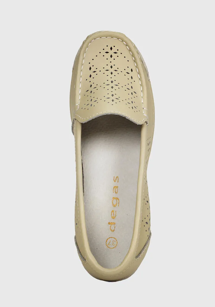 Mocasín Cuero Sayen Beige