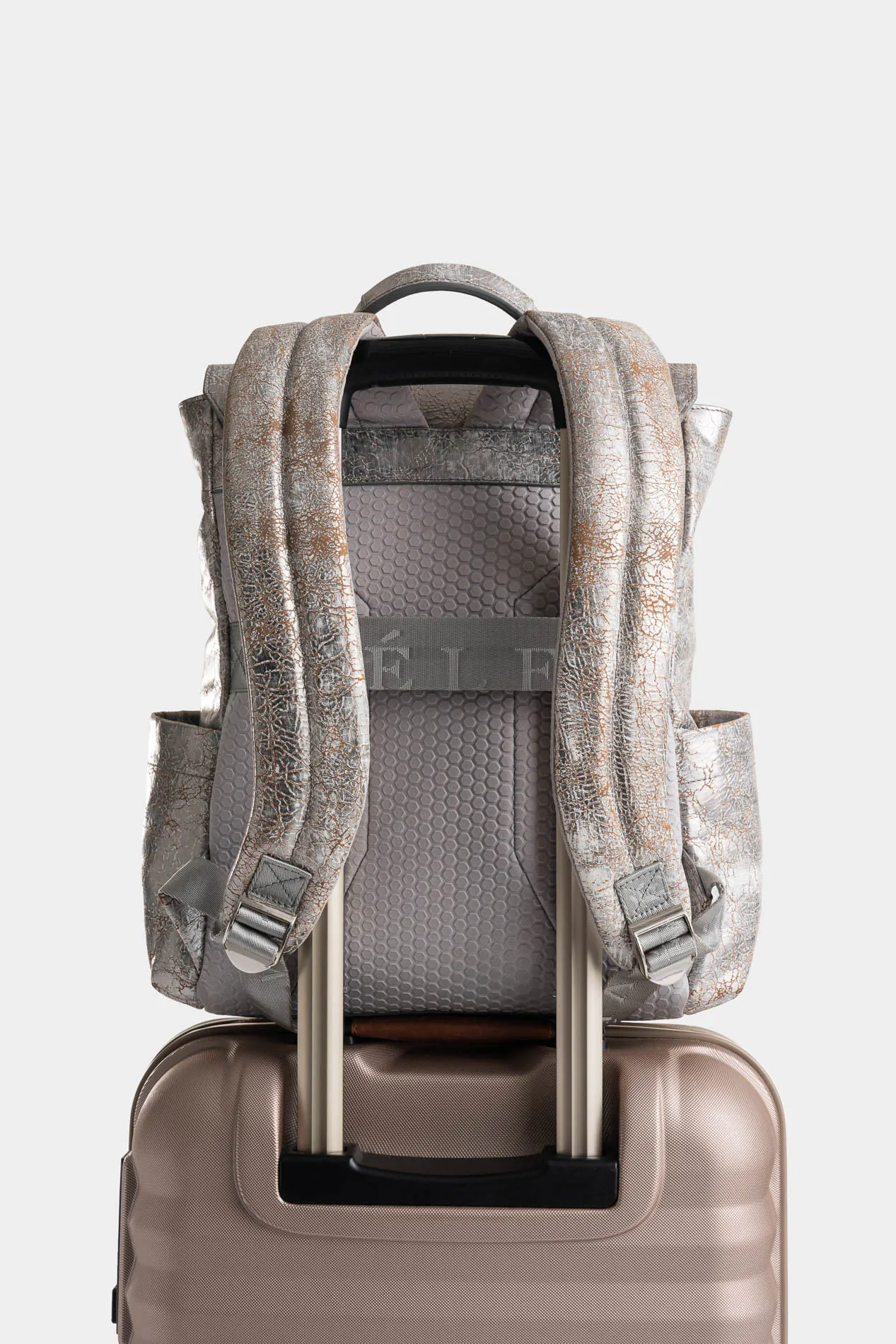 Morral Zermatt de cuero folia para mujer efecto craquelado