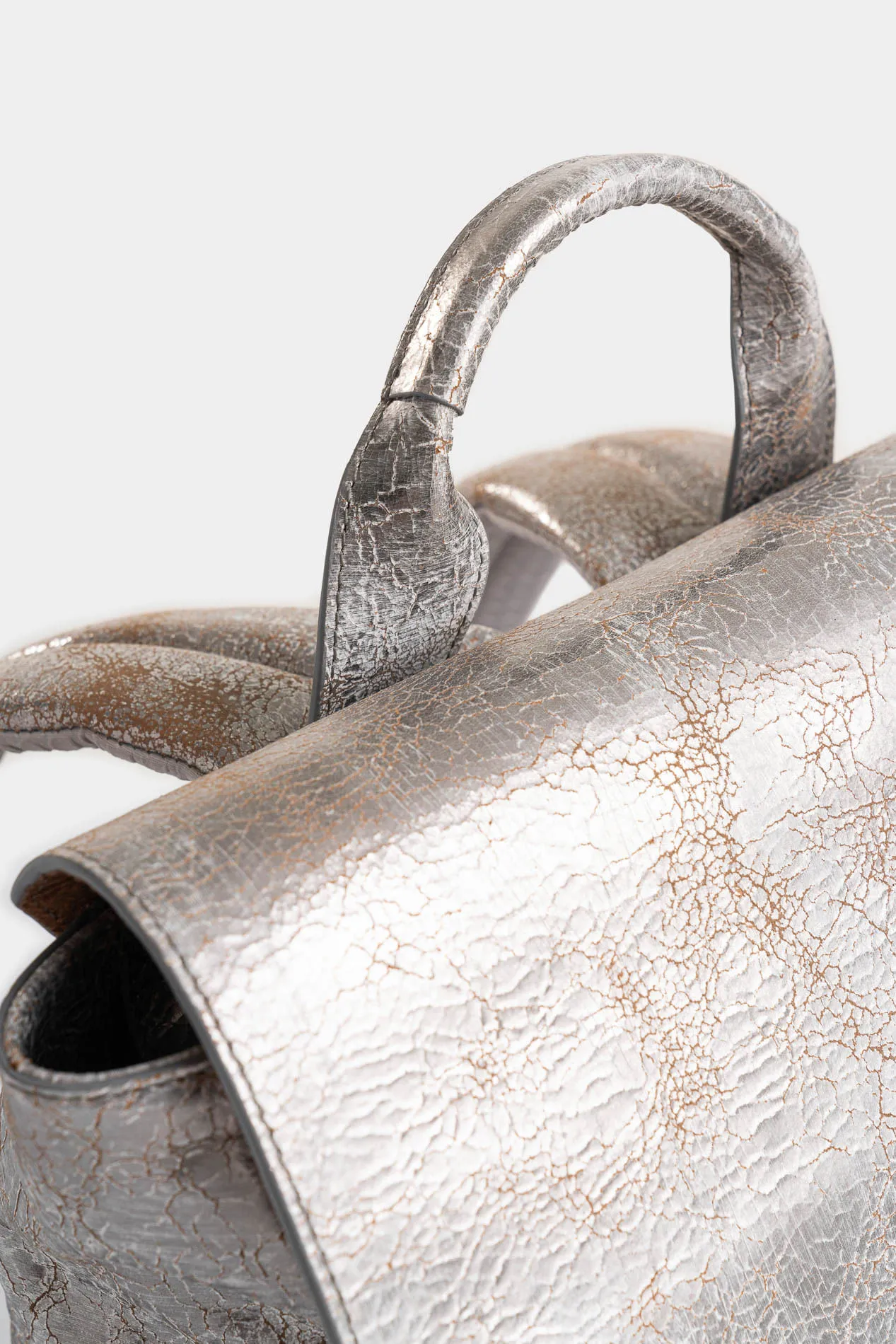 Morral Zermatt de cuero folia para mujer efecto craquelado