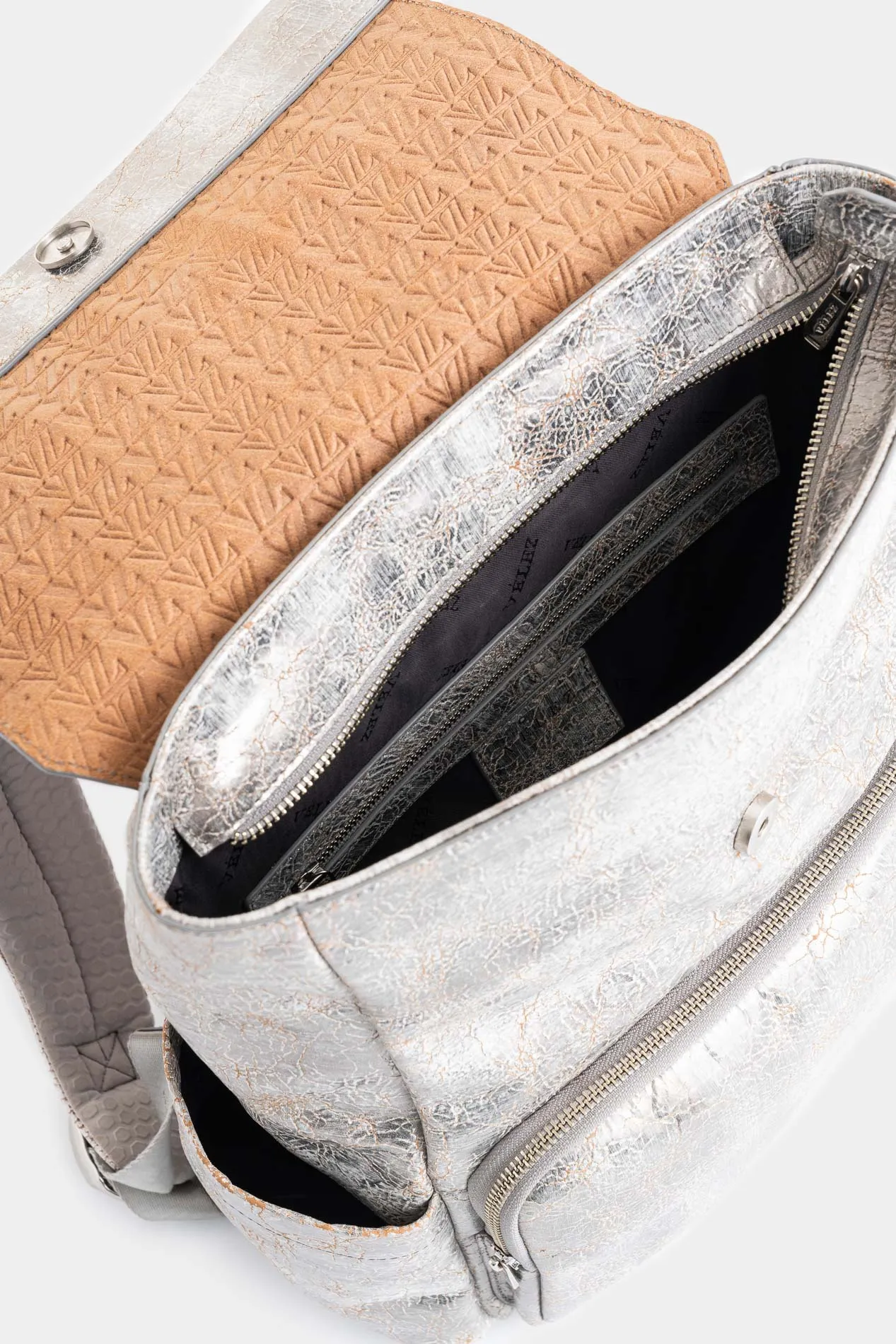 Morral Zermatt de cuero folia para mujer efecto craquelado