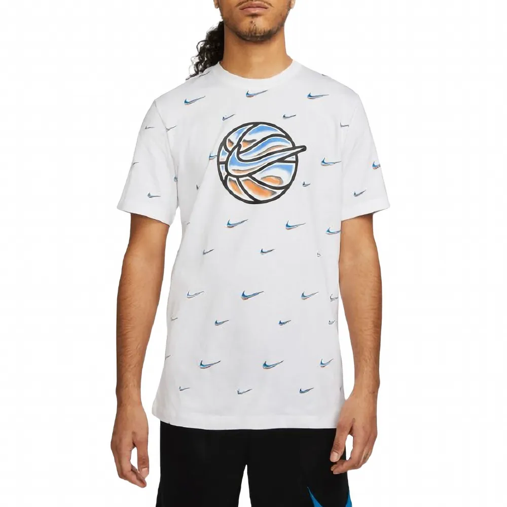 NIKE SWOOSH BALL MEN'S BASKETBALL TSHIRT "WHITE"