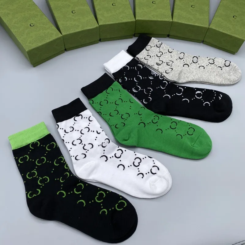 Nuevo estilo 2024 Diseñador Socks Men Mujeres Algodón puro Bordado clásico Color sólido Breatable Blanco Blanco Fútbol Gris Runn