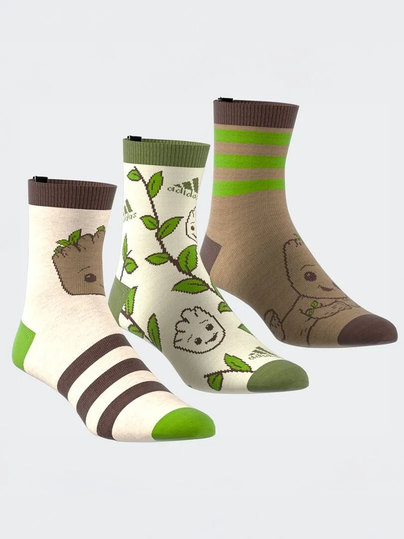 PACK DE 3 CALCETINES DE FANTASíA 'ADIDAS'  BLANCO