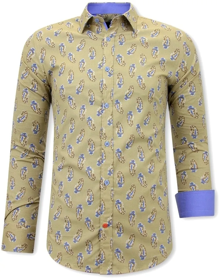 PAISLEY CAMISAS HOMBRE SLIM FIT  3089  MARRóN