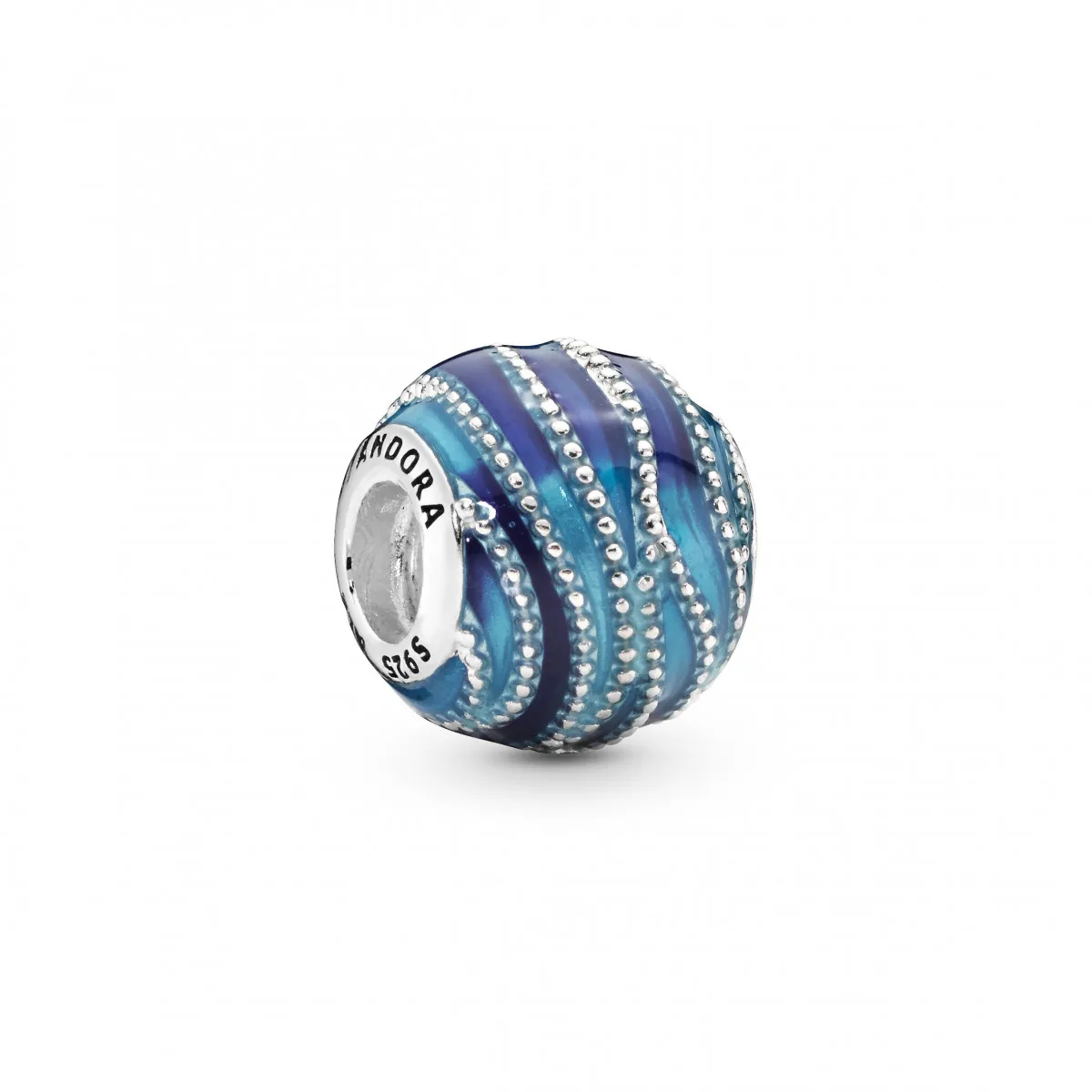 PANDORA CHARM PLATA DE LEY REMOLINO AZUL  PANDORA