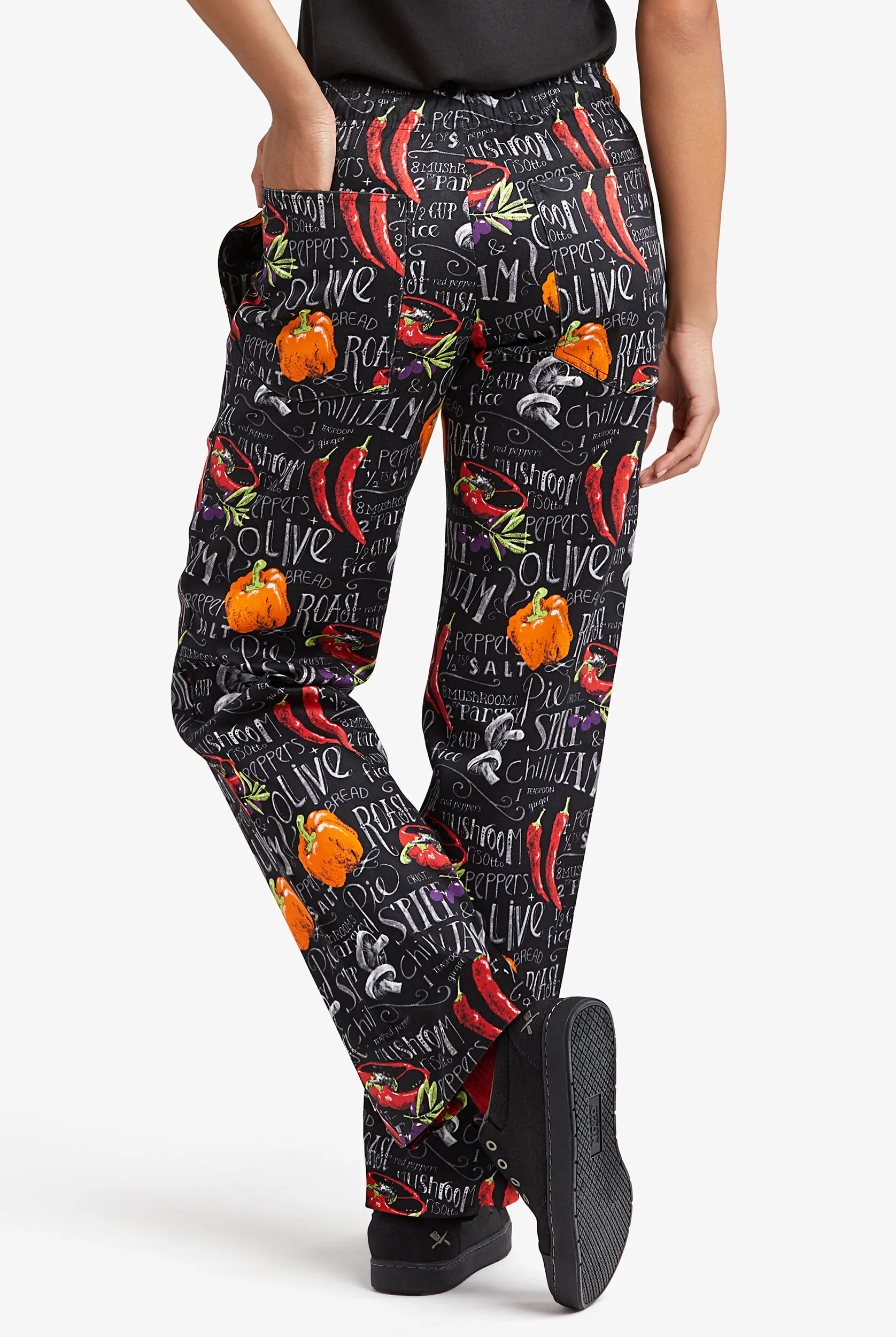 Pantalón estampado de gastronomía UA CHEF™ Chalkboard de corte clásico con 4 bolsillos para mujer