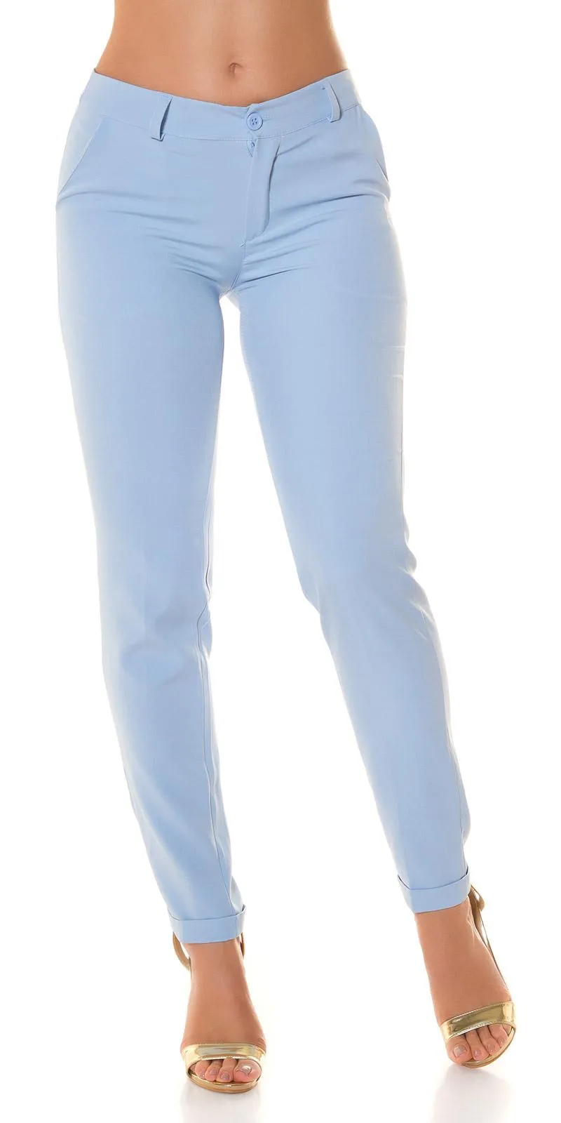 Pantalón casual liso azul