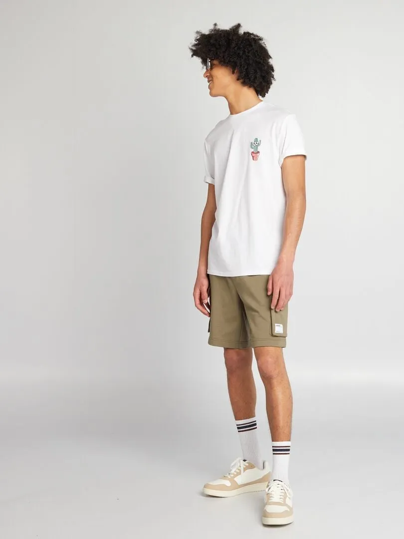PANTALóN CORTO DE ALGODóN MULTIBOLSILLOS  GRIS