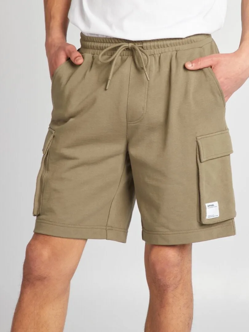 PANTALóN CORTO DE ALGODóN MULTIBOLSILLOS  GRIS