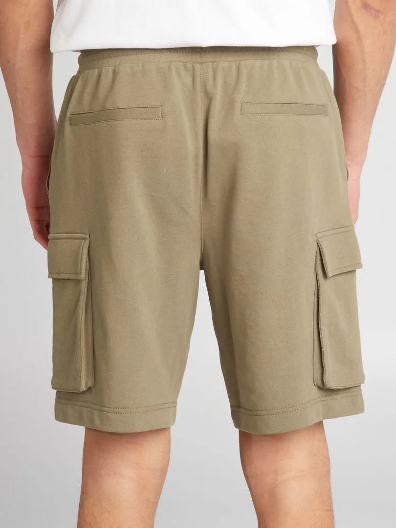 PANTALóN CORTO DE ALGODóN MULTIBOLSILLOS  GRIS