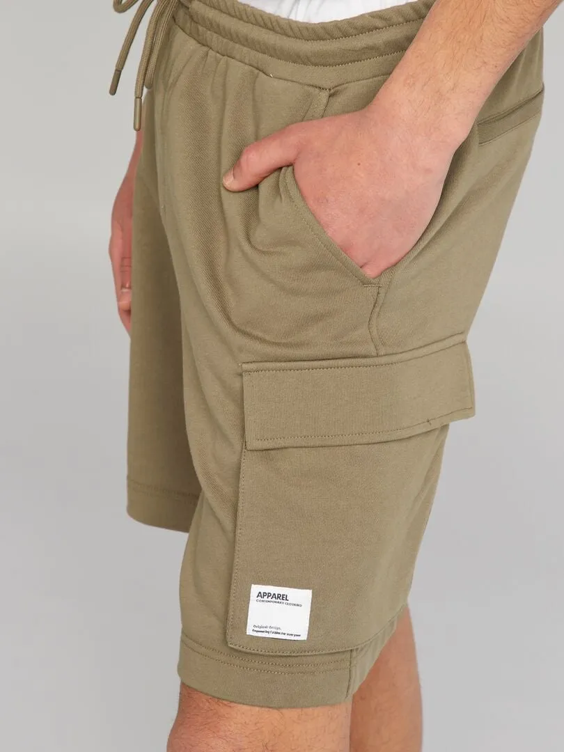 PANTALóN CORTO DE ALGODóN MULTIBOLSILLOS  GRIS