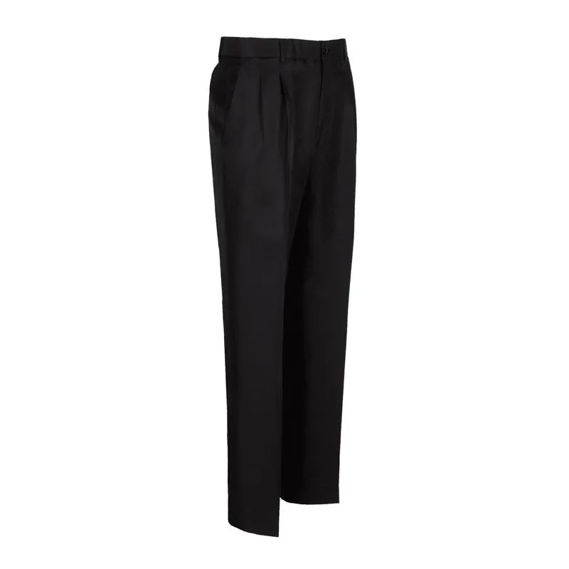 PANTALóN DE CAMARERO CON PINZAS DE POLIéSTER STRECH NEGRO  SAGER