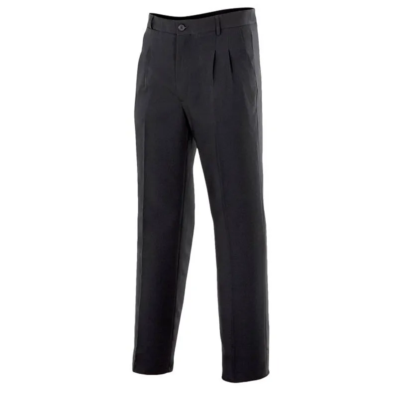 PANTALóN DE HOMBRE CON PINZAS ANTIARRUGAS NEGRO  VELILLA