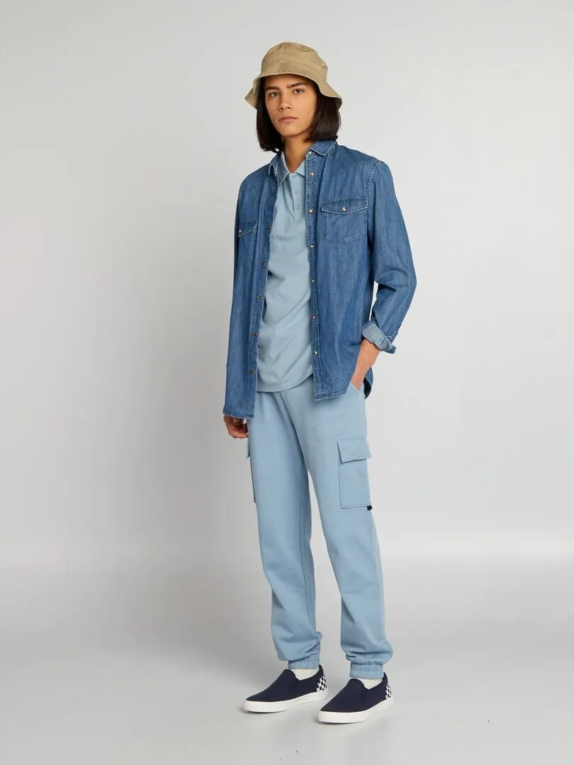 PANTALóN DE JOGGING ESTILO CARGO  AZUL