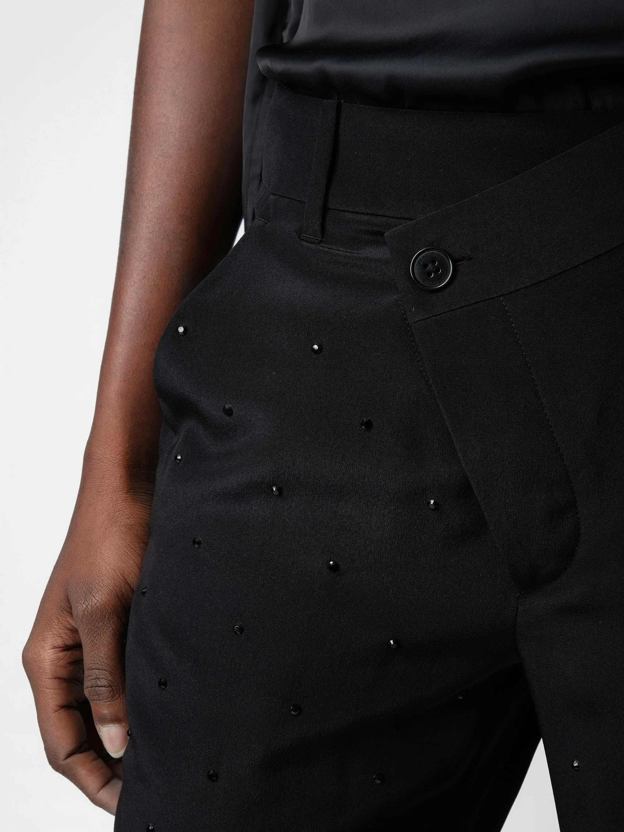 Pantalón de Seda Strass Poxy