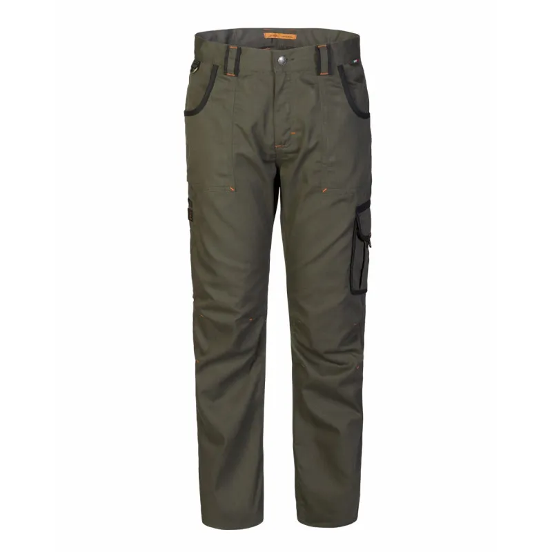 PANTALóN DE TRABAJO BICOLOR VERDE MILITAR Y NEGRO FANGIO  ROSSINI
