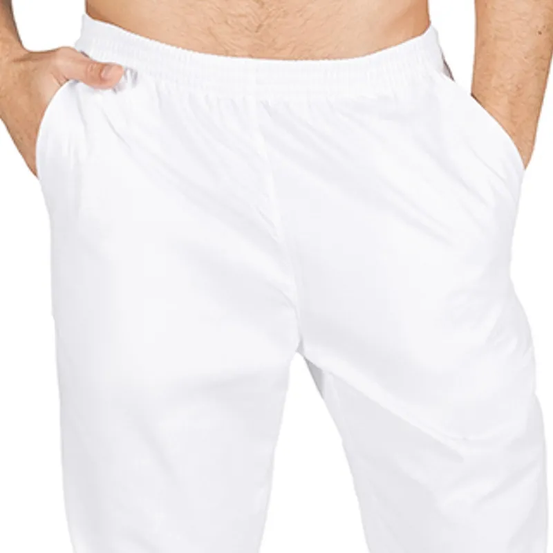 PANTALóN LABORAL CINTURA TODO GOMA BLANCO CON BOLSILLOS  GARY'S