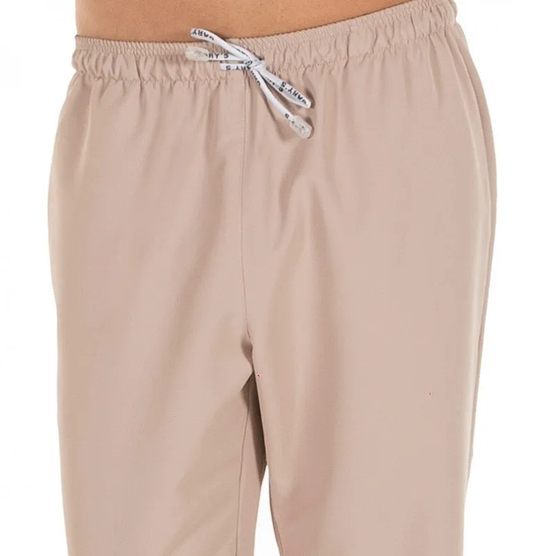 PANTALóN LABORAL DE MICROFIBRA BEIGE ARENA CON GOMA Y CORDóN  GARY'S
