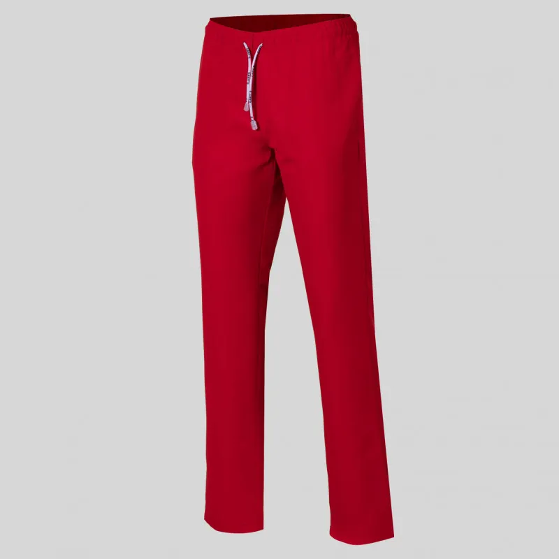 PANTALóN LABORAL DE MICROFIBRA ROJO CON GOMA Y CORDóN  GARY'S