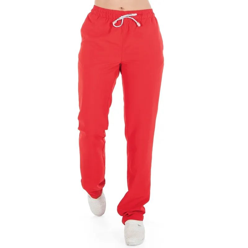 PANTALóN LABORAL DE MICROFIBRA ROJO CON GOMA Y CORDóN  GARY'S