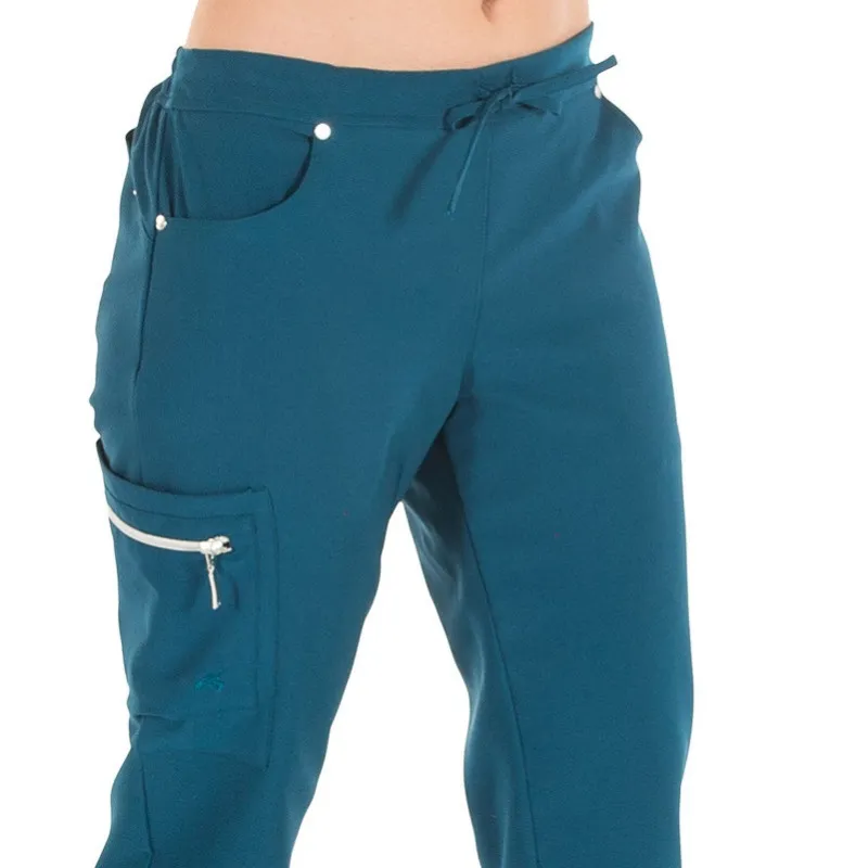 PANTALóN LABORAL ELáSTICO EXTRAFIBER MULTIBOLSILLOS VERDE PETRóLEO  GARY'S