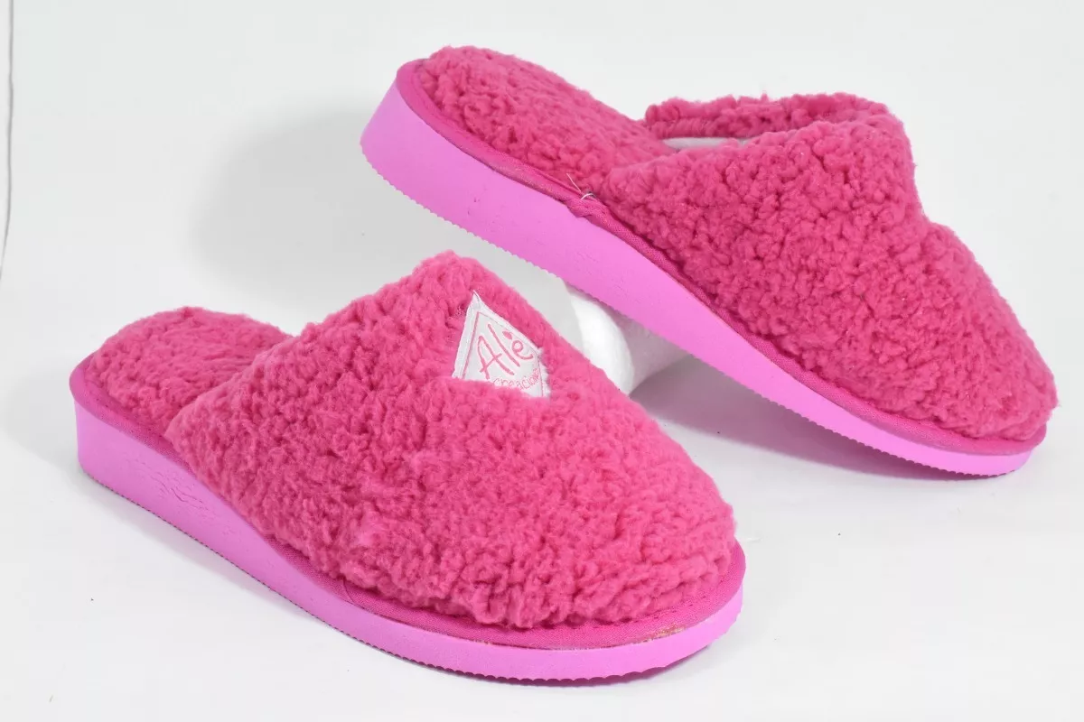 Pantufla Mujer Cómodas Peluche  Livianas Corderito Ale 13