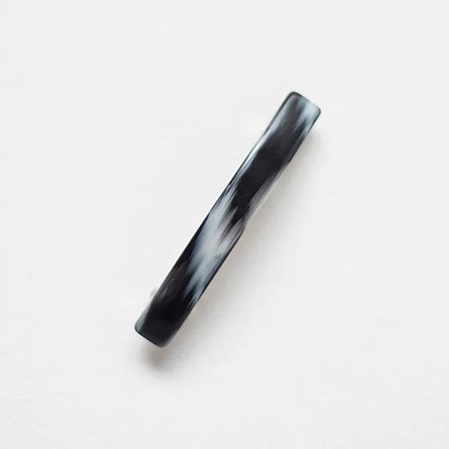 Pasador grande liso carey negro y blanco