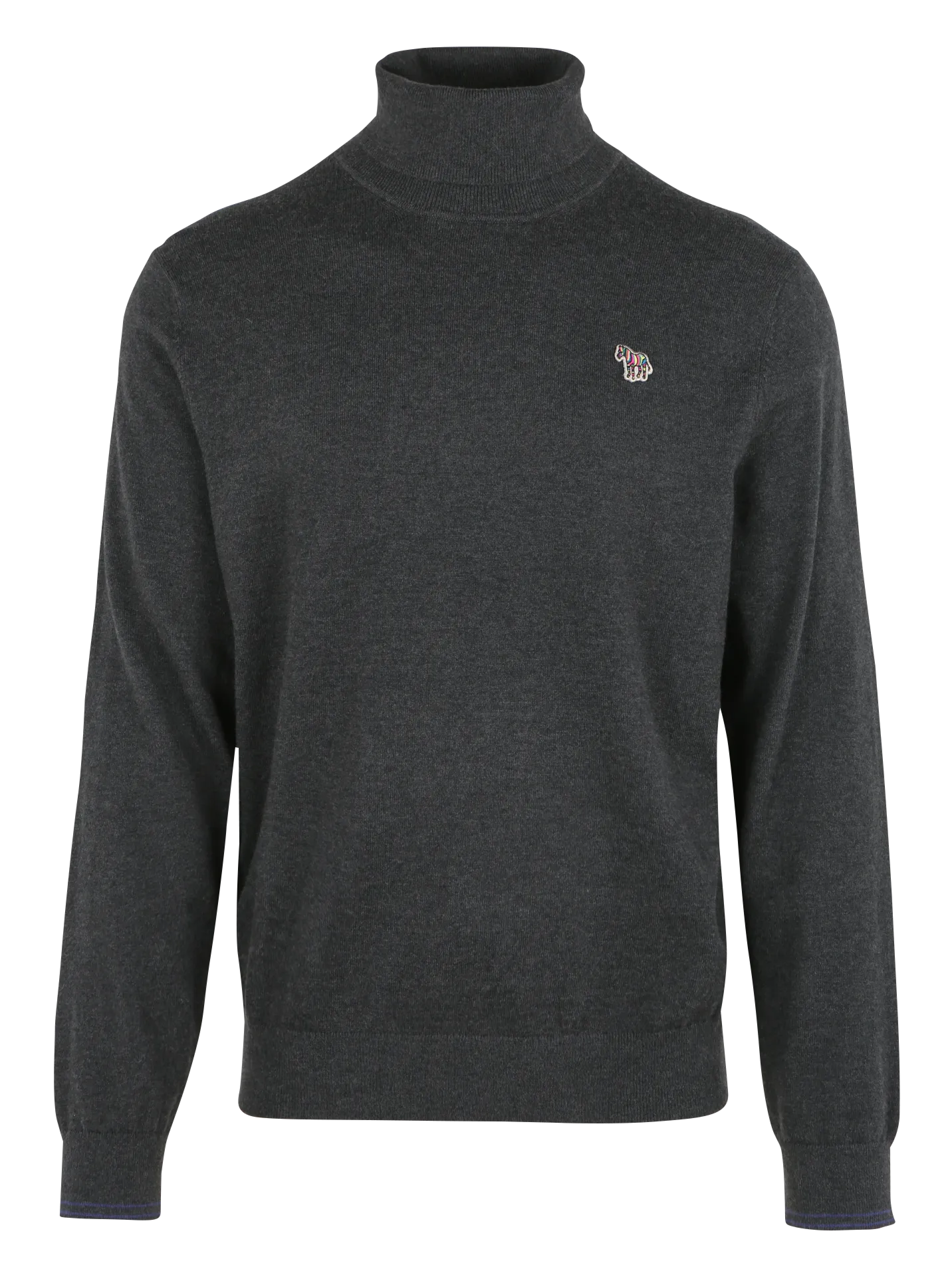 PAUL SMITH Jersey de mezcla de algodón con cuello vuelto en negro