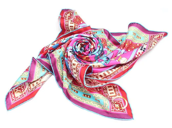 Pañuelo de seda Hermès Colliers de Chiens multicolor Impresión de pitón 
