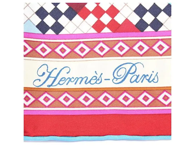 Pañuelo de seda Hermès Colliers de Chiens multicolor Impresión de pitón 