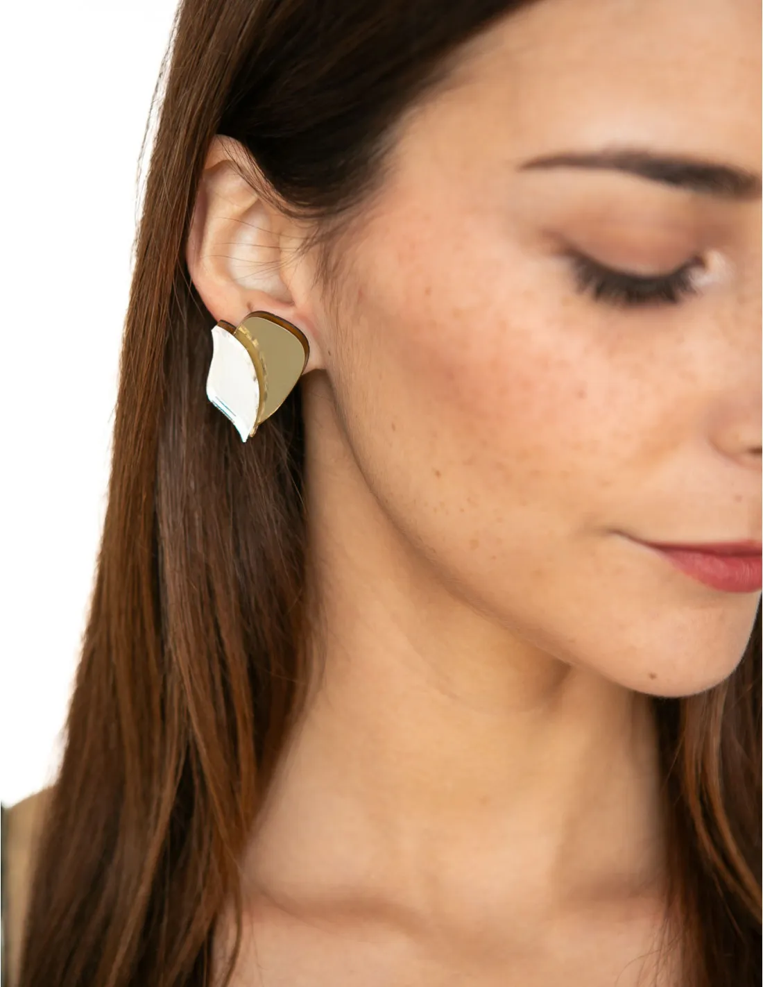 PENDIENTES MIMOSA DORADO + PLATA PAPIROGA