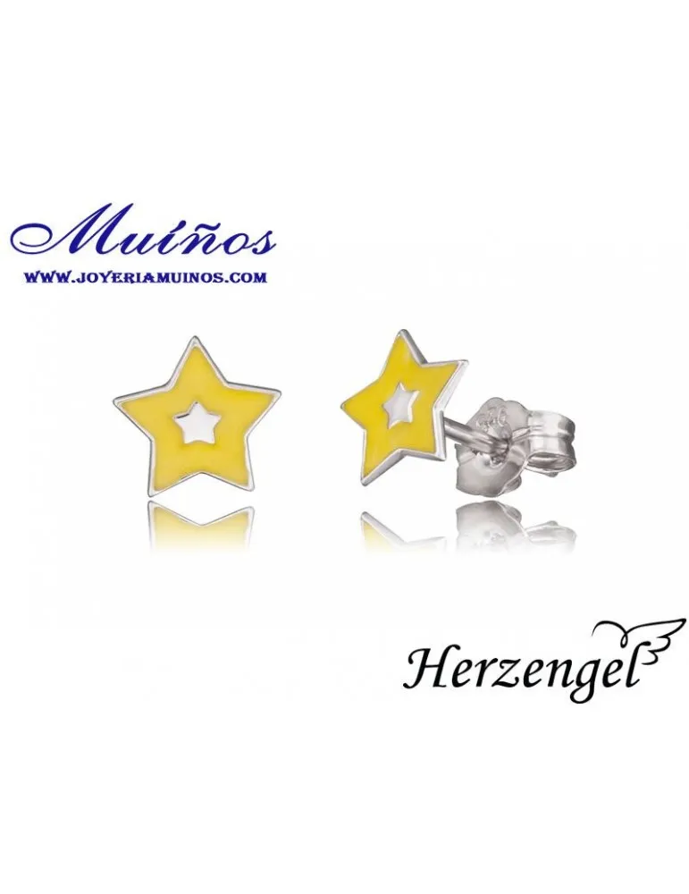 Pendientes plata niña Herzengel estrellas