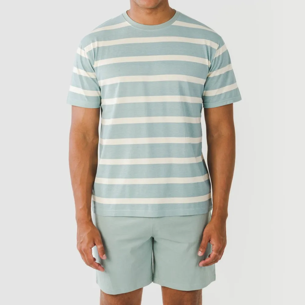Pijama corto algodón hombre Raya Arellano verde agua