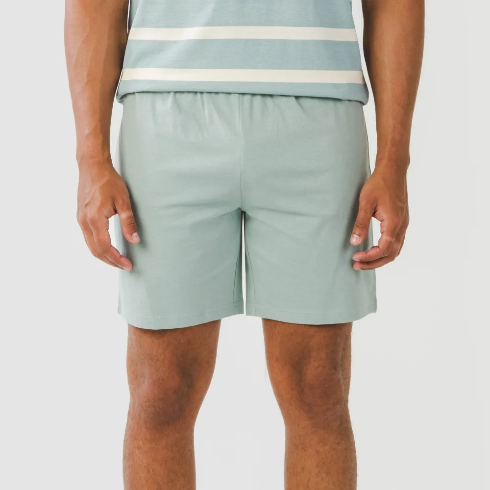 Pijama corto algodón hombre Raya Arellano verde agua