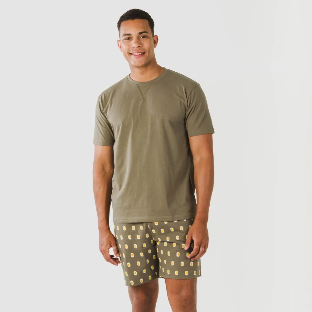 Pijama corto algodón hombre Taleb verde
