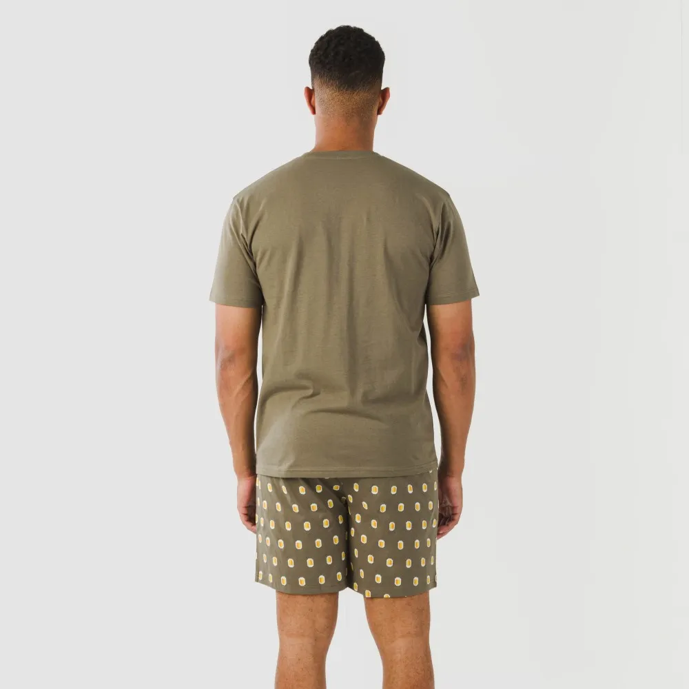 Pijama corto algodón hombre Taleb verde
