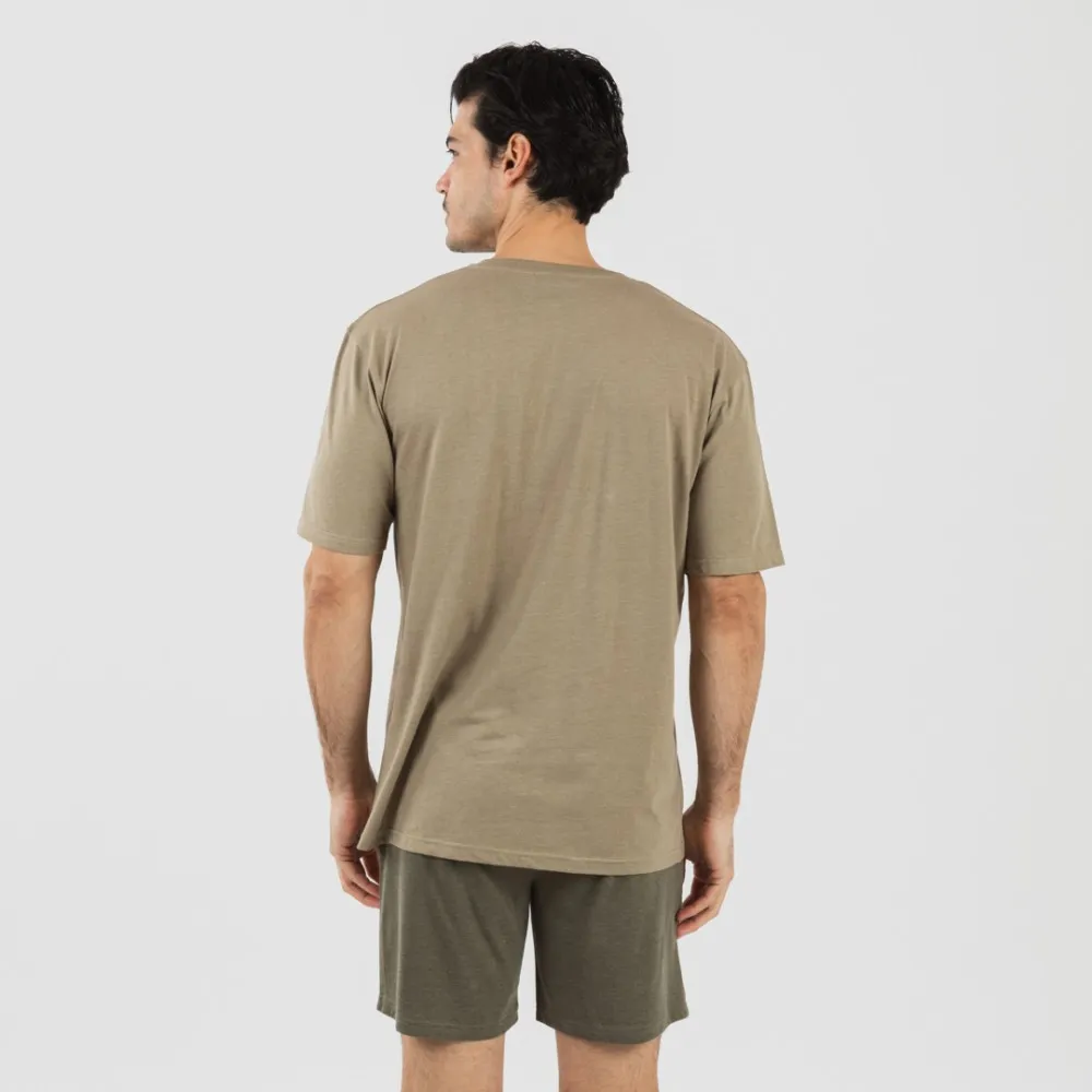 PIJAMA CORTO HOMBRE CON BOTONES VERDE CACERíA  VERDE OSCURO