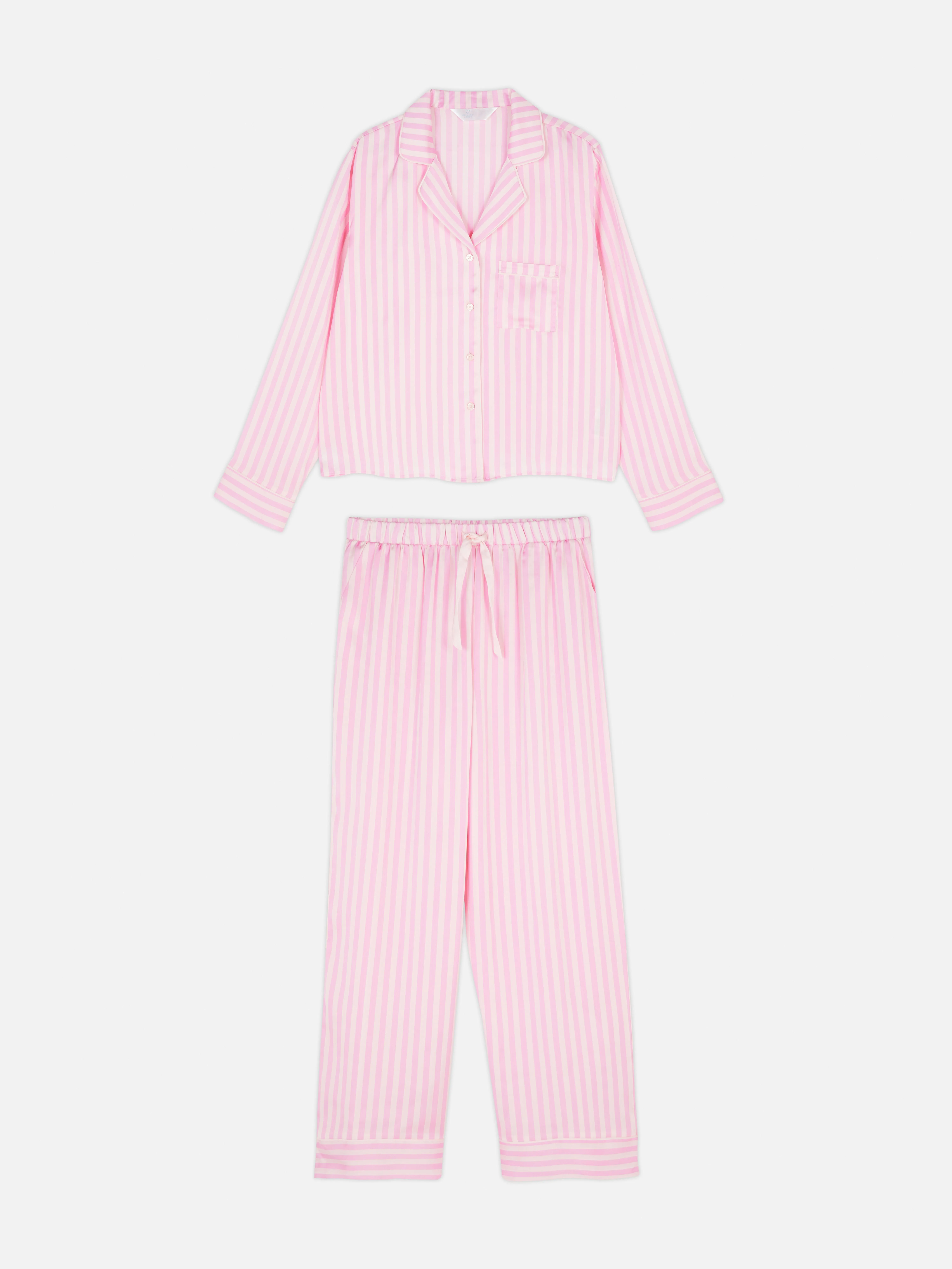 Pijama de satén de manga larga