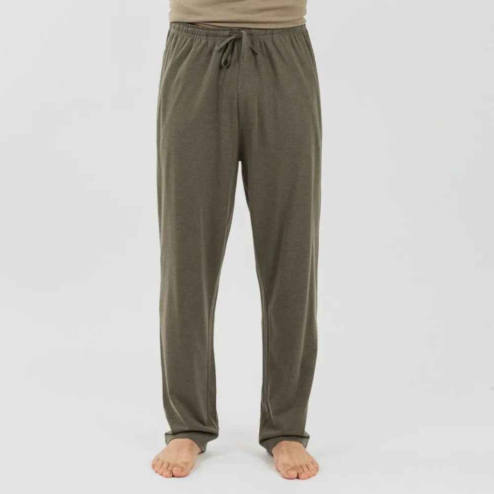 PIJAMA LARGO HOMBRE DE MANGA CORTA CON BOTóN VERDE CACERíA  VERDE OSCURO