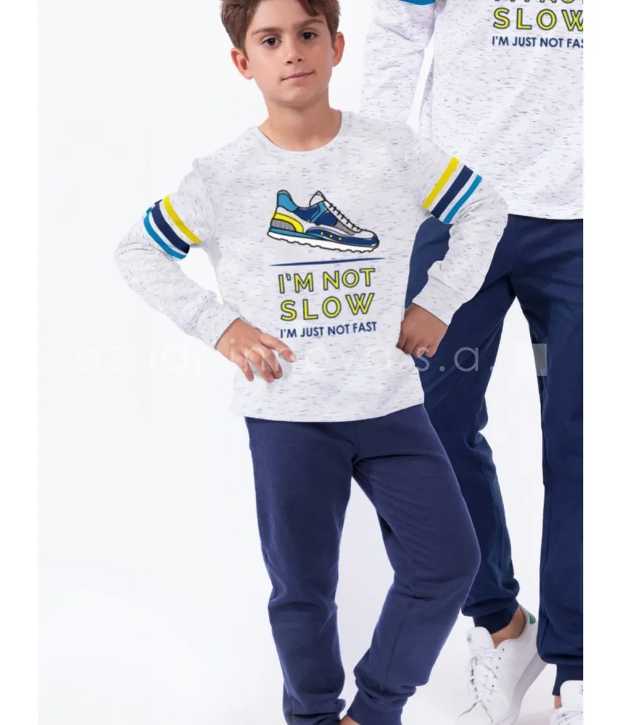 Pijama niño Admas Diver Slow azul algodón slub