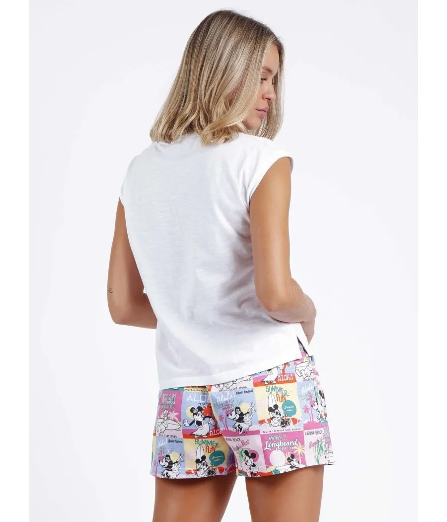 Pijama verano mujer Disney Aloha Friends algodón